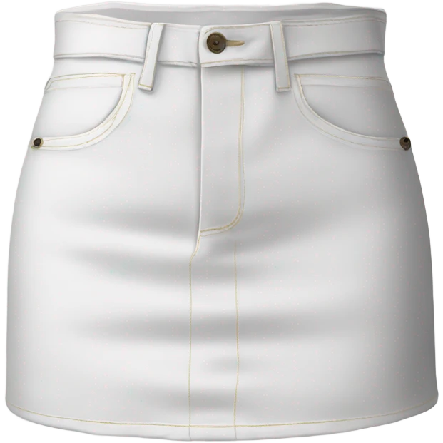 Realistic A-line high waisted white denim mini skirt, isolated emoji