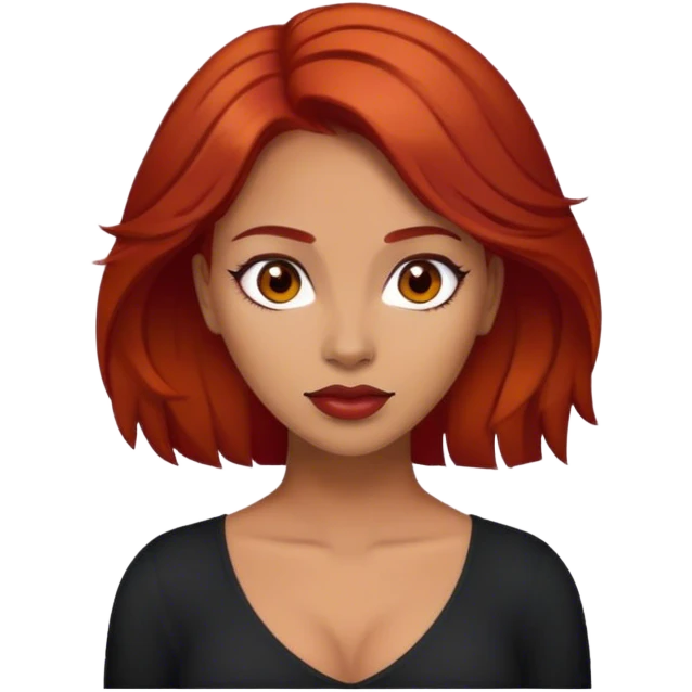 Red hair latina with dark brown eyes emoji