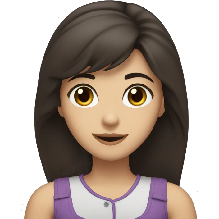 Turkish teen girl with dark hair and dark brown eyes waving hi standing emoji