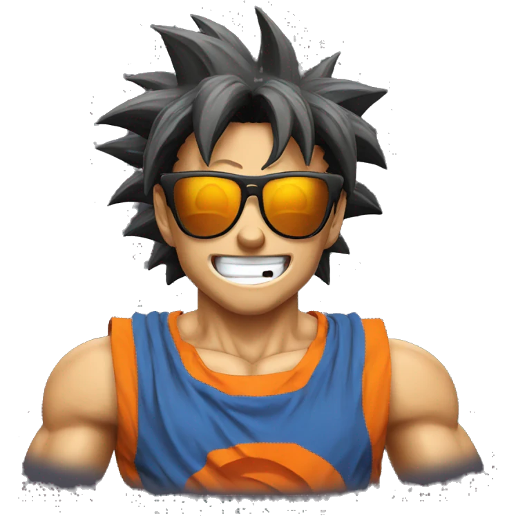 Goku using sun glasses emoji