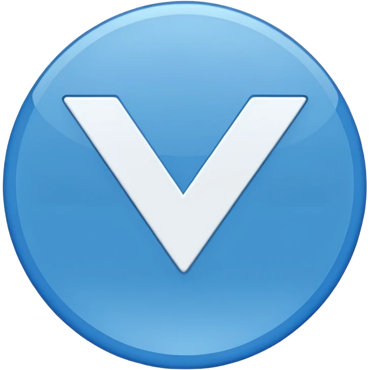 Mavi Yuvarlak içinde beyaz tik  emoji