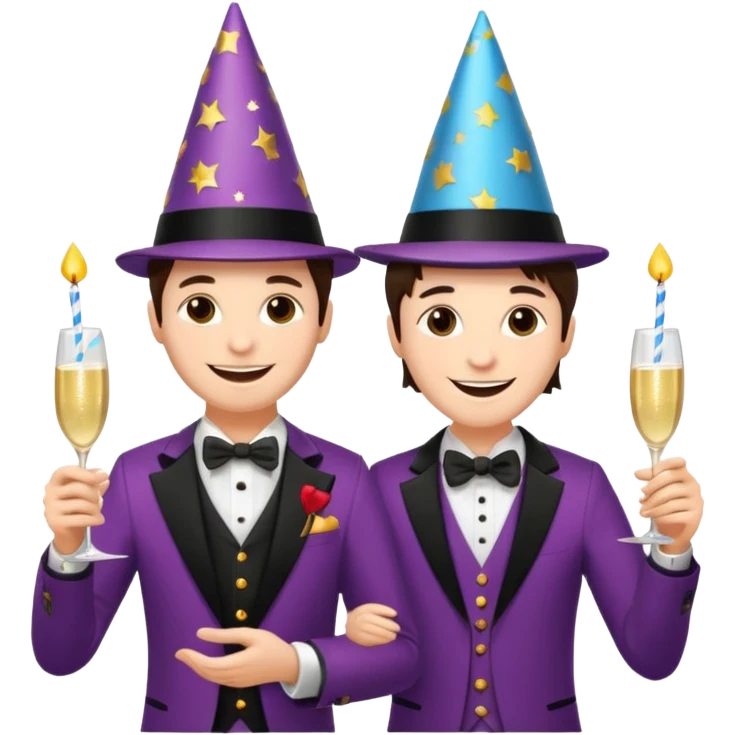 magician couple celebrat his birthday  emoji