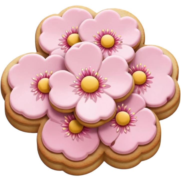 A Cherry blossom shaped cookie emoji