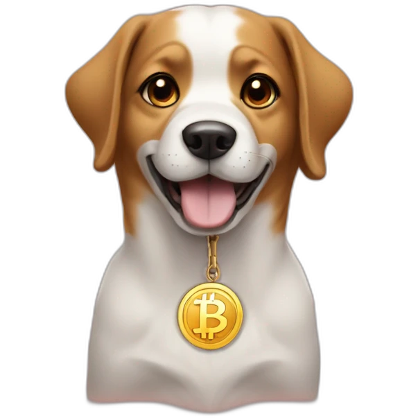 Dog buys cryptocurrency tone emoji