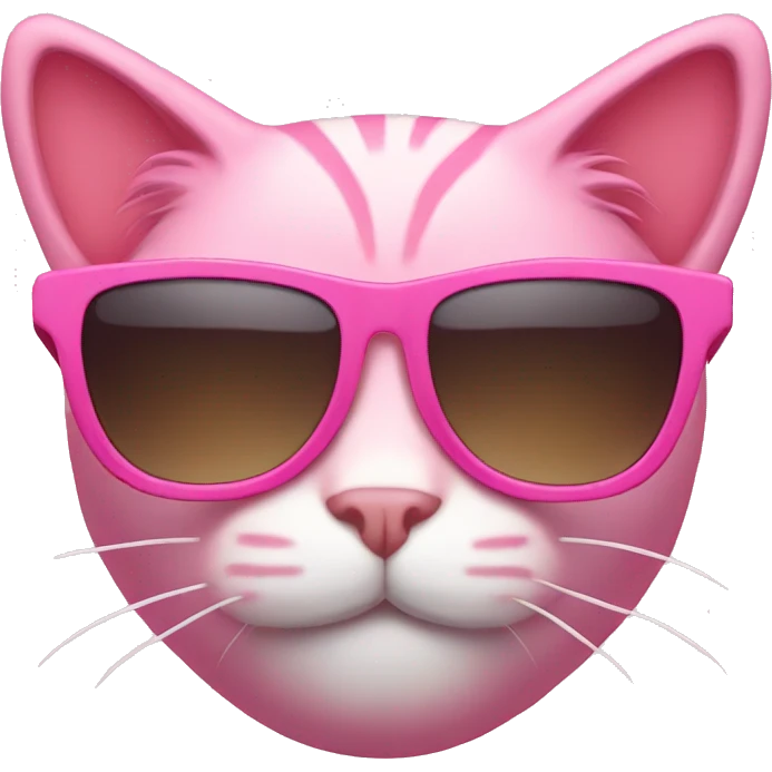 Pink cat with sunglasses  emoji