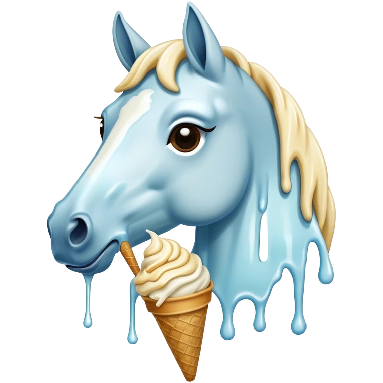 Horse with an ice cream emoji