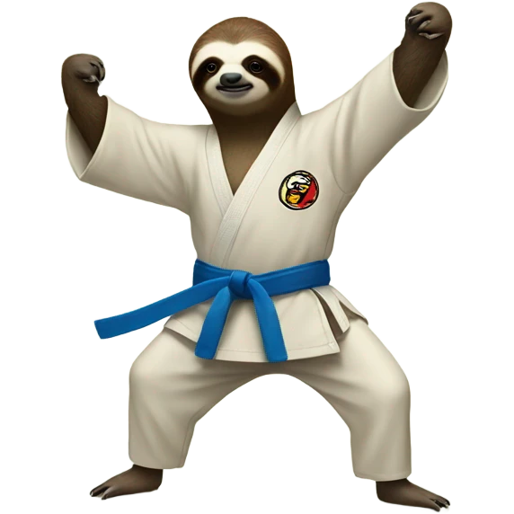 Sloth doing karate emoji
