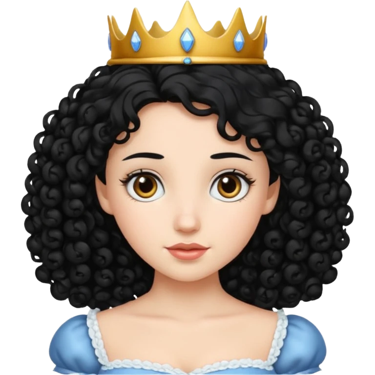 Princesa banca con el pelo rizado y el pelo negro  emoji
