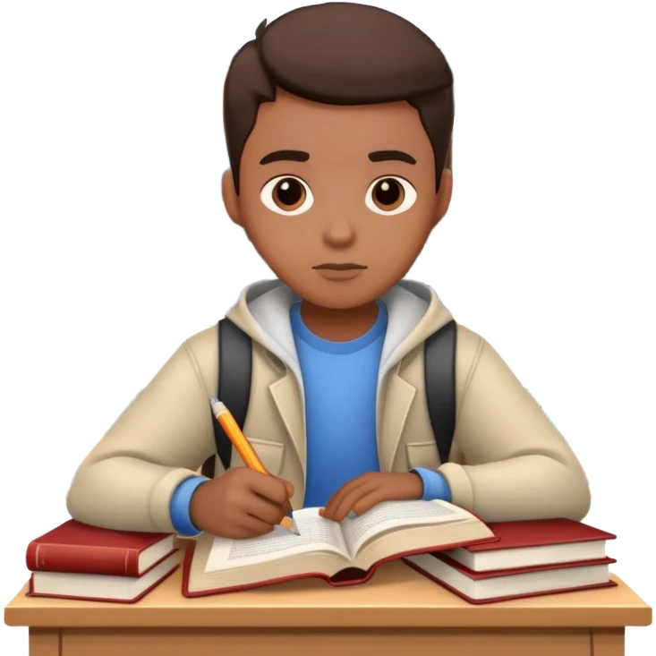 student with books studying emoji
