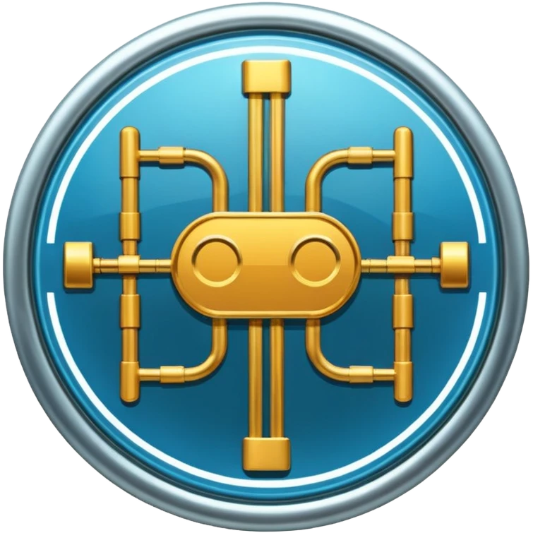 Coin in shiny glossy circuit style design emoji