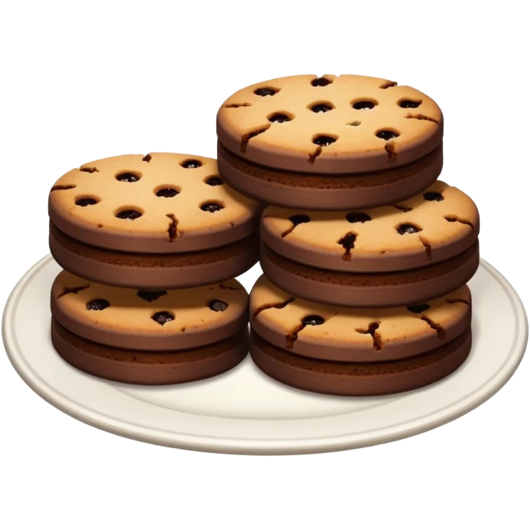 A plate of chocolate shortbread biscuits emoji