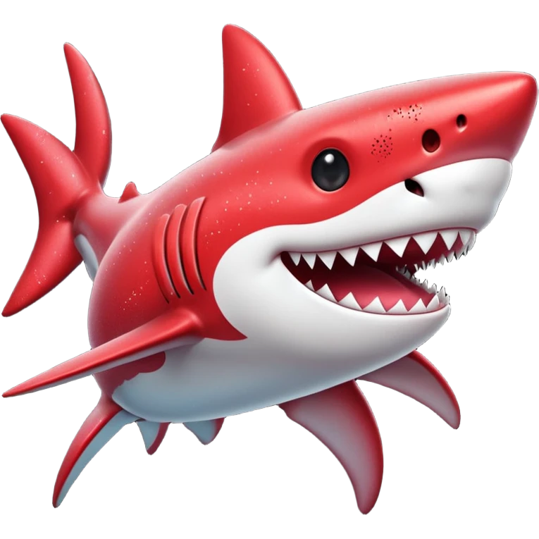 red glitter shark happy emoji