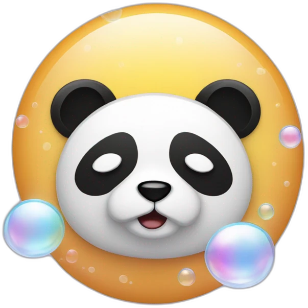 The panda is asleep with bubbles sticking out of its nose. emoji