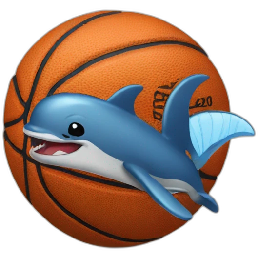Basketball with delfin emoji