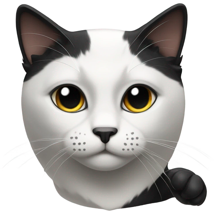 Cat black and white emoji