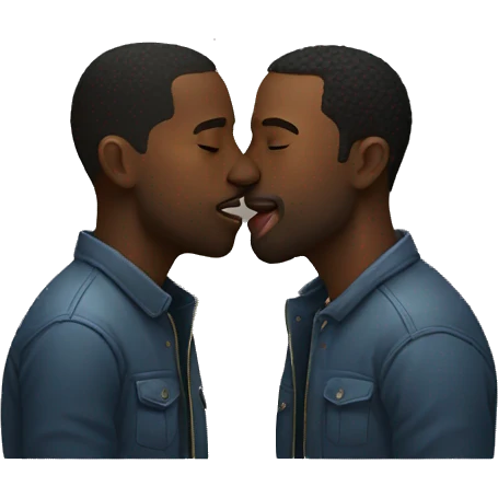 two black men kissing  emoji