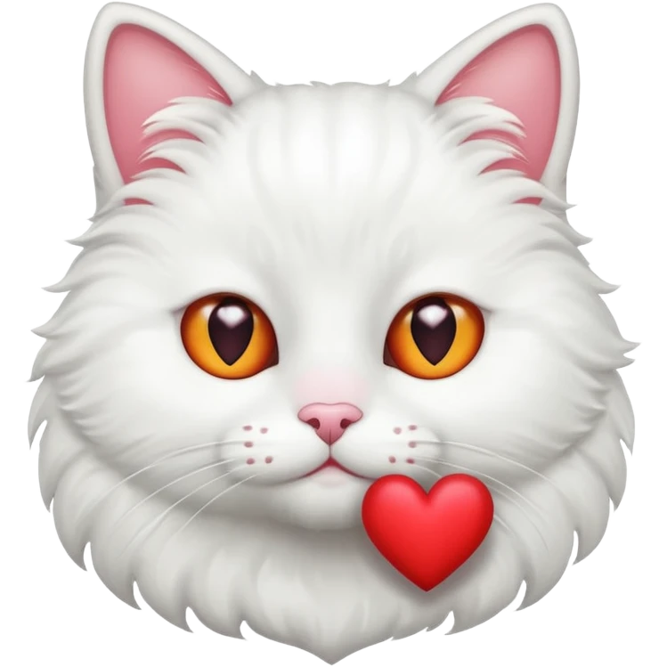 gato blanco con ojitos de corazón emoji