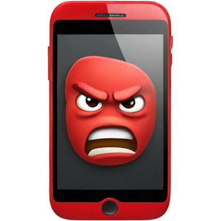 Red smartphone angry emoji