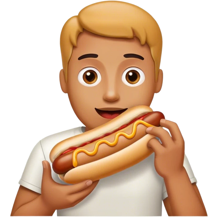 Robber eating a hotdog dog emoji
