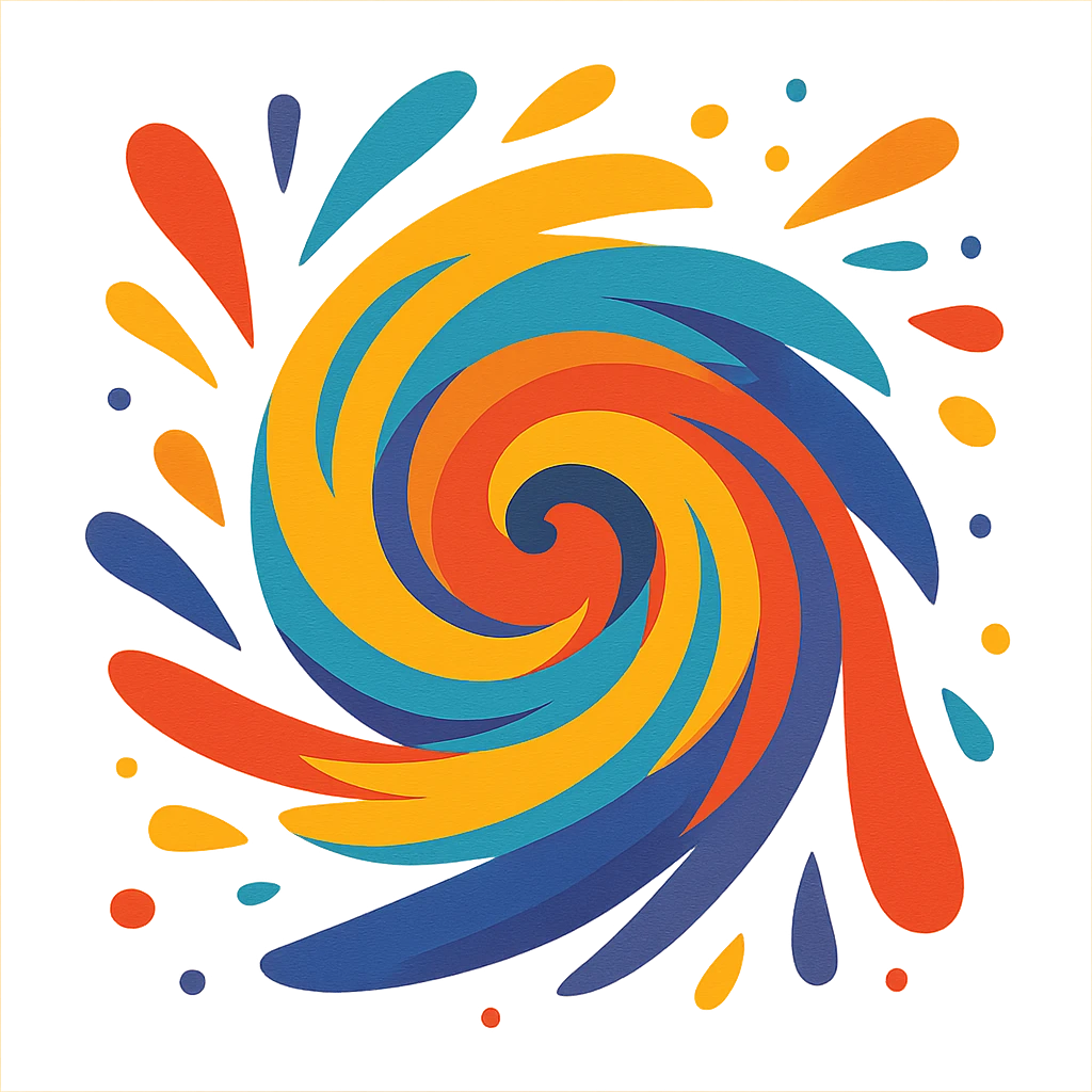 abstract swirl projecting feelings with emotive colors and dynamic motion emoji