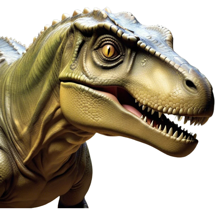 Beautiful and Majestic T-rex Portrait Emoji, Head and body resting peacefully with a serene, confident expression, showcasing its colossal, muscular form and a subtle, regal glint in its eyes, Simplified yet exquisitely endearing features, highly detailed, glowing with a soft, drowsy prehistoric light, high shine, relaxed and utterly majestic, stylized with an air of ancient splendor, soft glowing outline, capturing the essence of a beautiful and majestic T-rex that feels destined to become the next viral icon of awe-inspiring dinosaur beauty! emoji