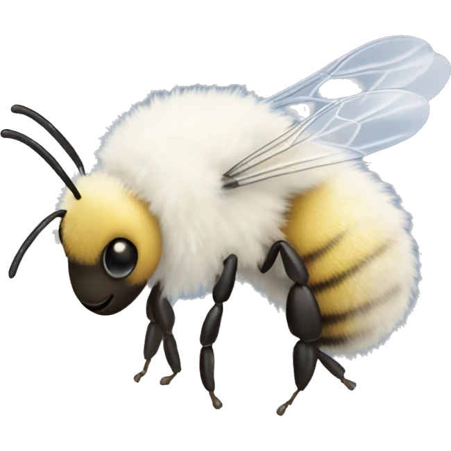 White fluffy bee emoji