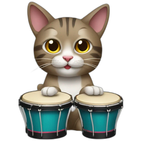 cat with bongos emoji