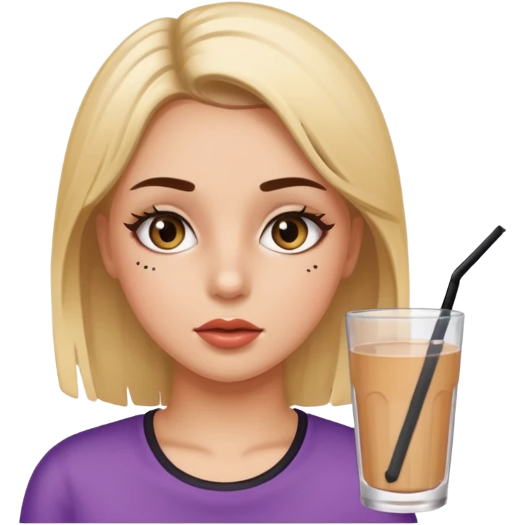 Girl hungover with mascara running down face and empty drink  emoji