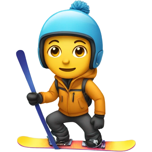 person with a ski mark on a snow board  emoji
