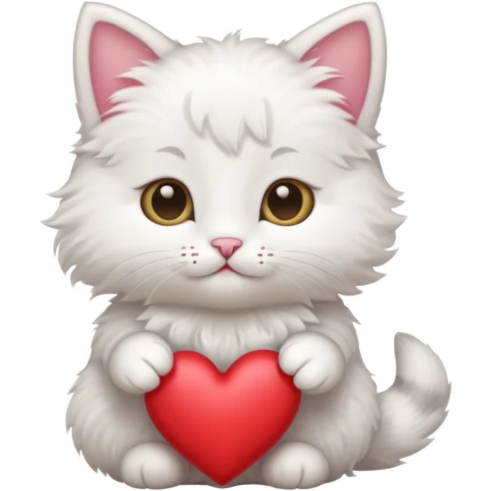 Kitten with heart around emoji