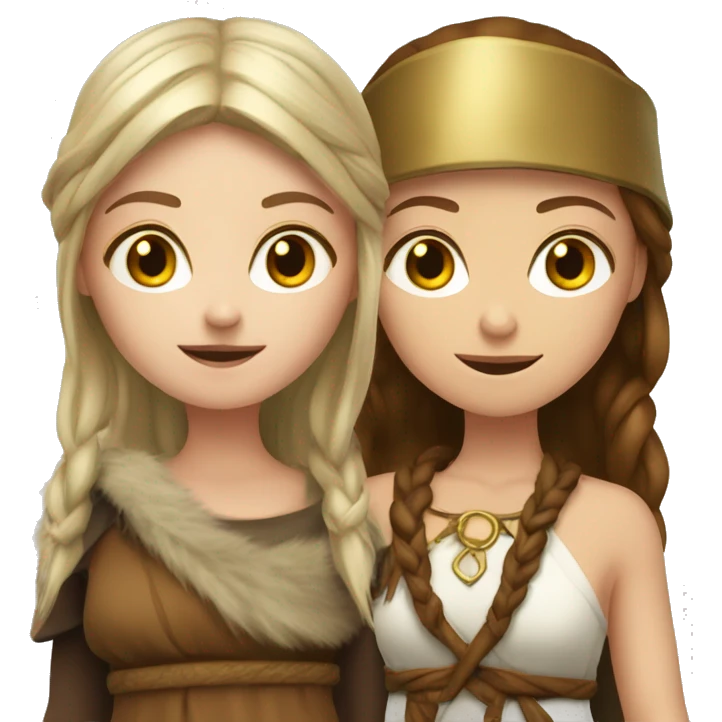 2 druid girls caucasian together emoji