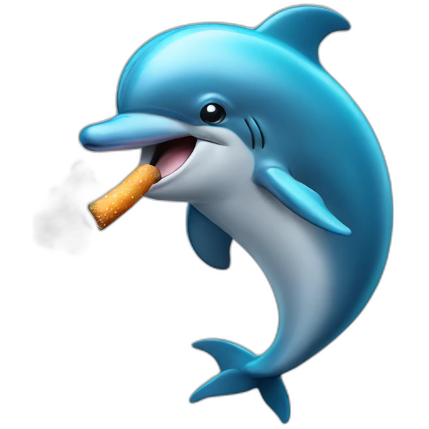 dolphin smoking emoji