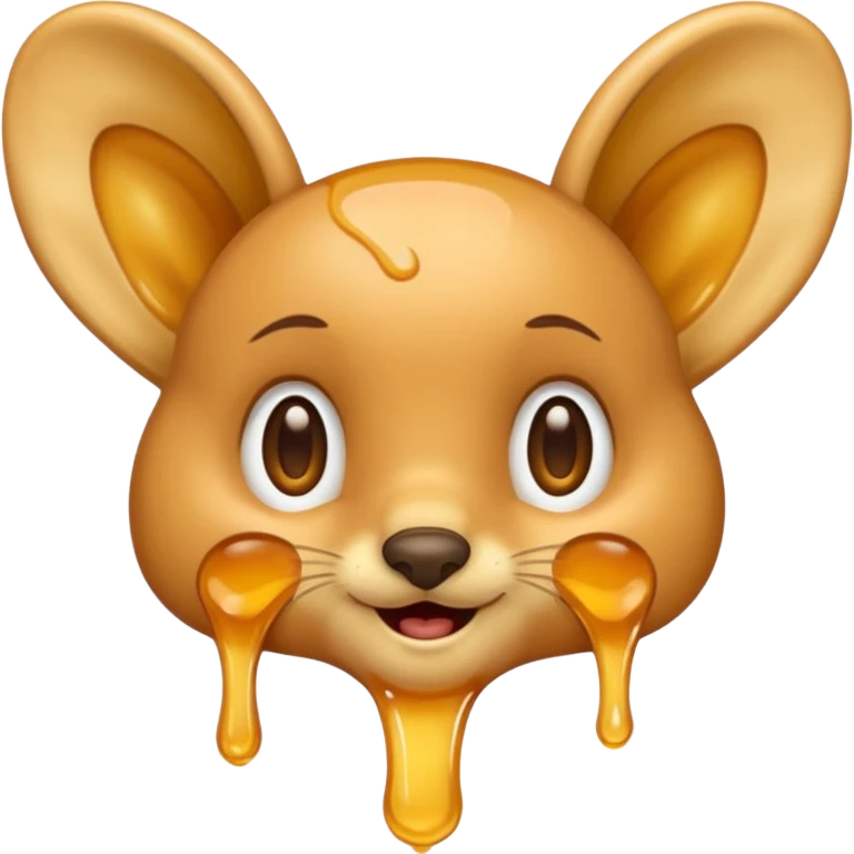 A big ear, with honey dripping on it emoji