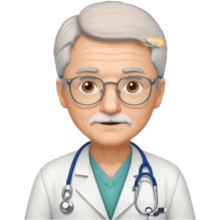 old man doctor, wearing glasses emoji