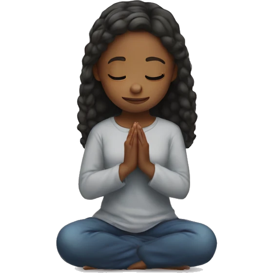 Girl on her knees prays emoji