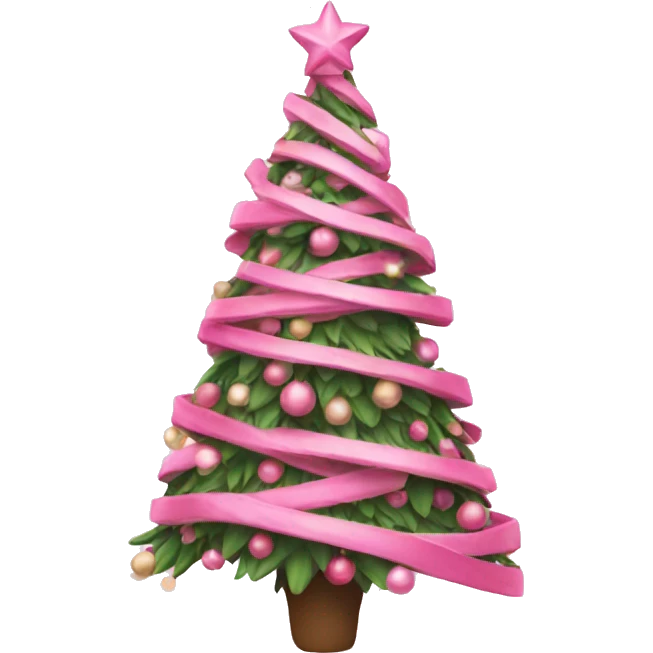 Pink Christmas tree emoji