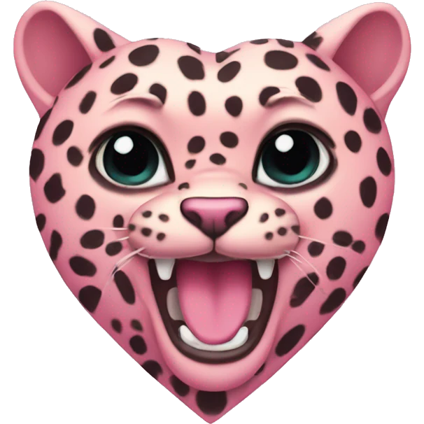 Winged leopard pink heart emoji