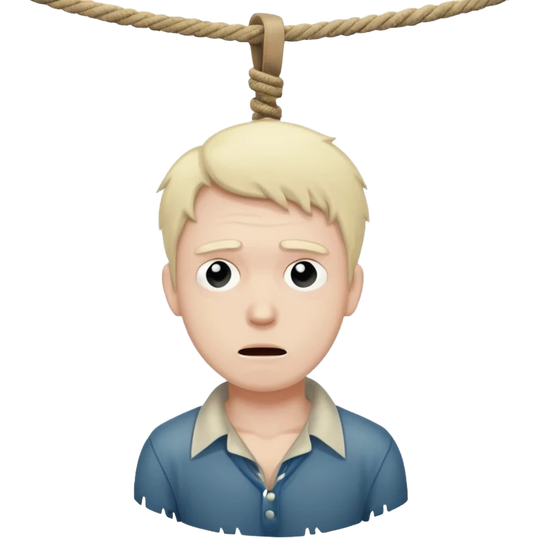 A man hanging in a rope dead emoji