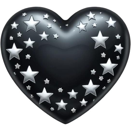 Black heart with stars around it  emoji