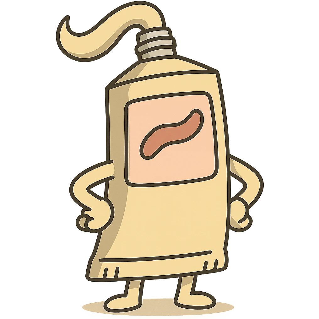 cartoon style ointment tube, no face emoji