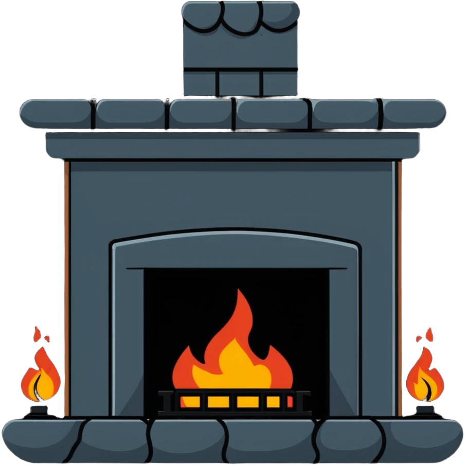 fireplace with warm flames for home heating emoji