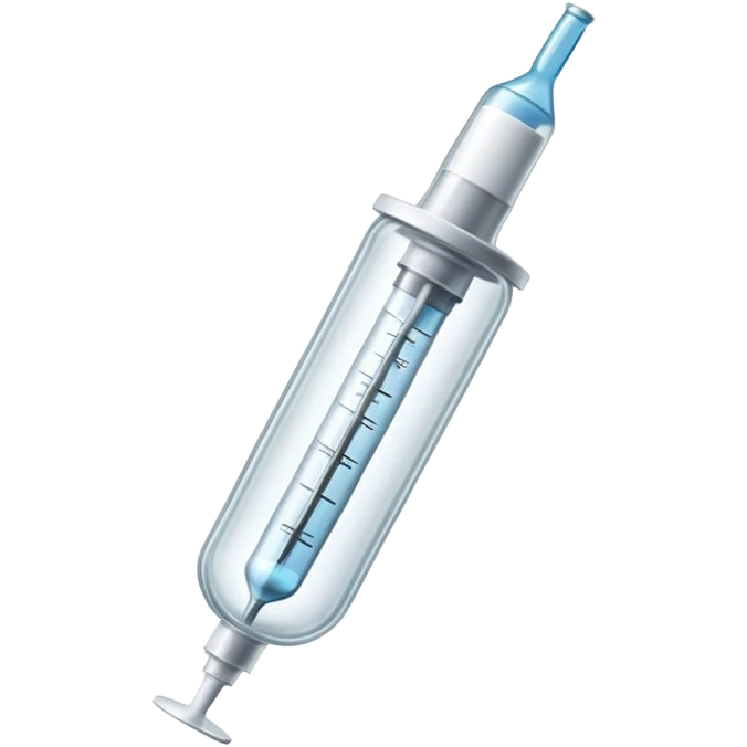 Empty medical syringe with no liquid inside, clear barrel emoji