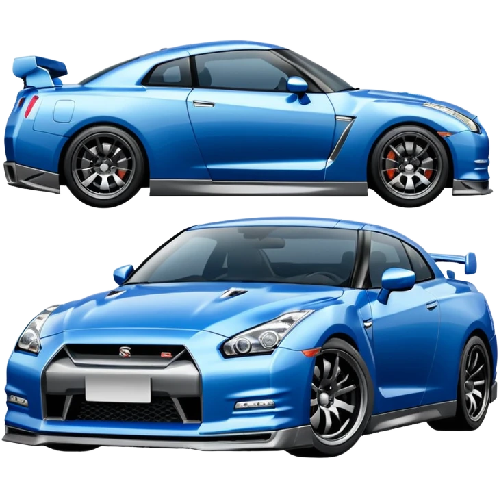 Nissan Skyline GT-R blue and white  emoji