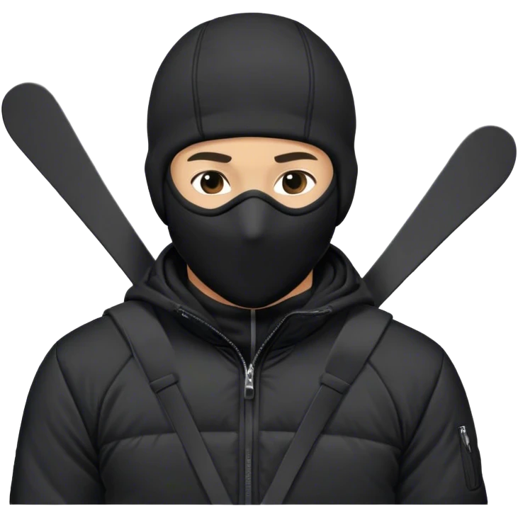 young man with a ski maskk emoji