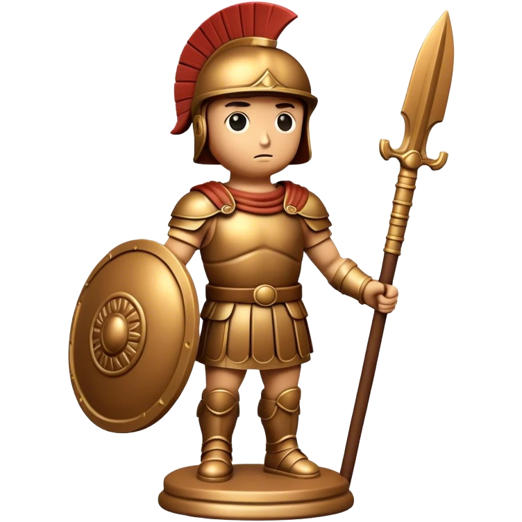 Botero Bronze Roman Soldier Landmark Emoji – Showcasing a stylized, rounded bronze Roman soldier sculpture. emoji