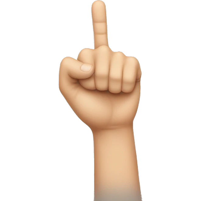 a hand holding onto a single finger  emoji
