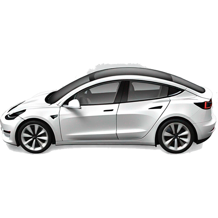 tesla model 3 in color white emoji