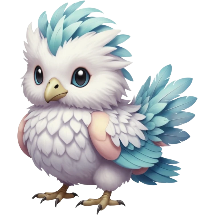White soft natural realistic romantic vintage antique divine beautiful elegant pretty precious cute young youthful  Fakémon-Pokémon-hybrid-creature emoji