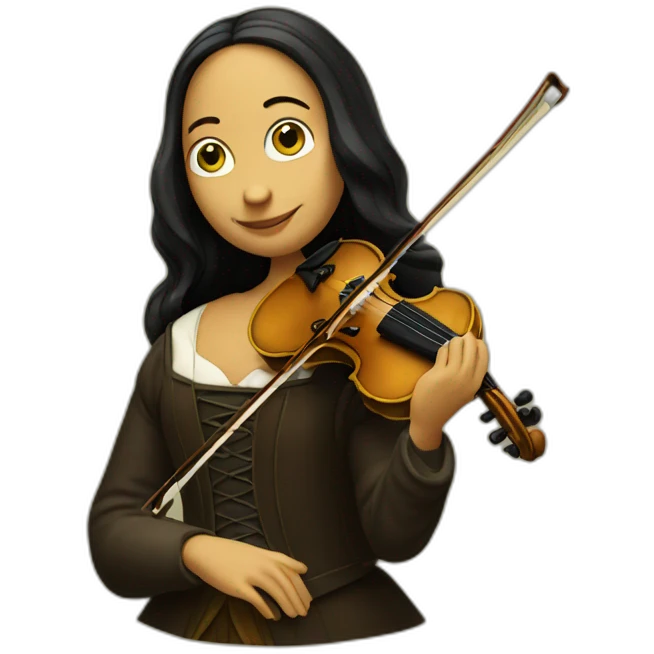Mona Lisa playing violin emoji