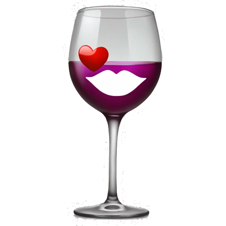 Wine glass with a kiss  emoji